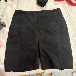Black camo bike shorts